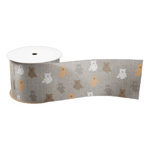 Cute Bear Pattern Satin Ribbon