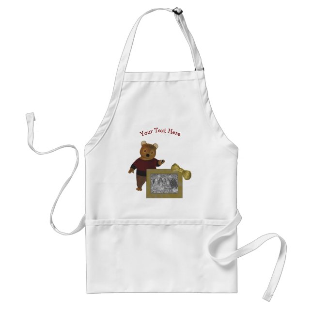 Cute Bear Personalised Photo Apron (Front)