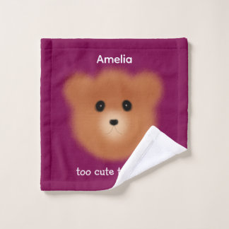 Cute Bear Personalised Wash Cloth