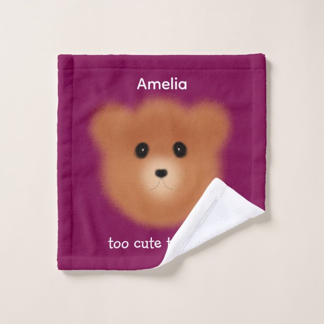 Cute  Bear Personalised Wash Cloth (Wash Cloth)