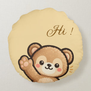 Cute Bear Round Pillow   Kawaii Home Decor Cushion