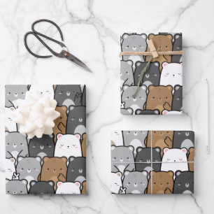 Cute Bear Seamless Pattern  Wrapping Paper Sheet