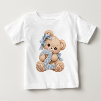 Cute Bear Second Birthday Number 2 Baby T-Shirt