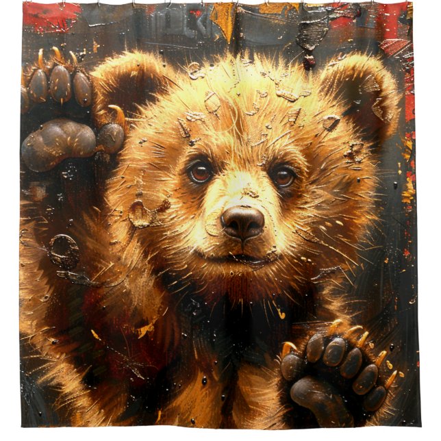 Cute Bear Shower Curtain (Front)