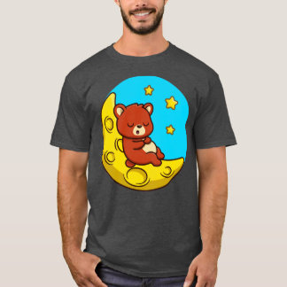 Cute Bear Sleeping On Moon T-Shirt