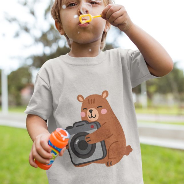 Cute Bear - Smiling Bear with Camera Tri-Blend Shirt (Creator Uploaded)