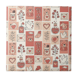 Cute Bear - Soft Pastel Woodland (6) Tile