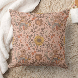Cute Bear - Soft Pastel Woodland (7) Cushion