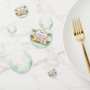 Cute Bear squirrel Tropical jungle Birthday party Confetti