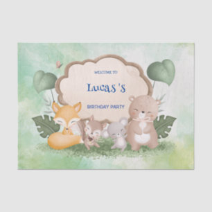 Cute Bear squirrel Tropical jungle Birthday party Tissue Paper