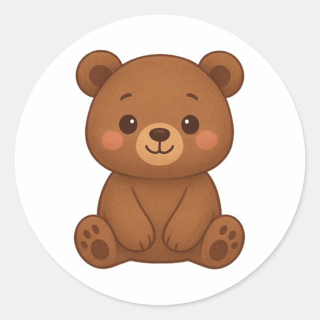 Cute Bear Sticker – Adorable Kawaii Teddy Bear Ill (Front)