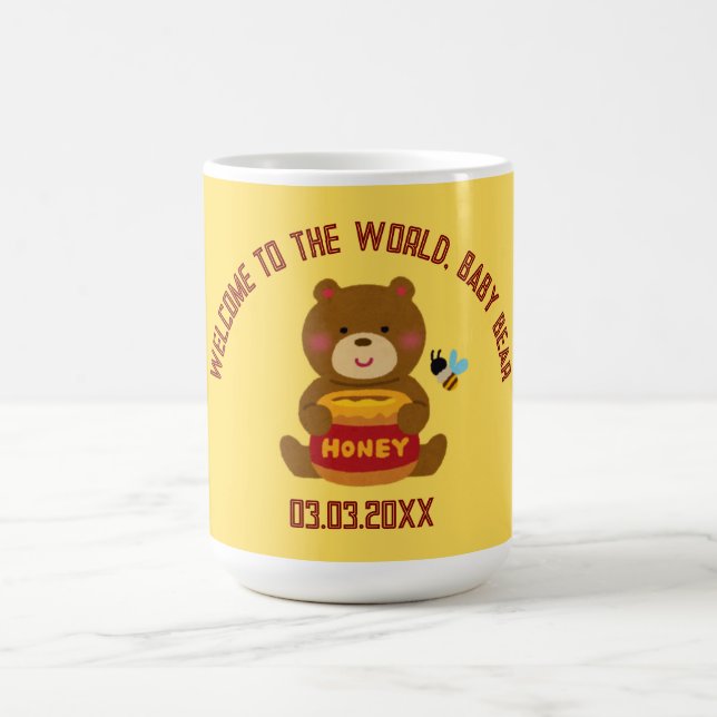 Cute Bear Theme Boy Baby Shower Coffee Mug (Center)