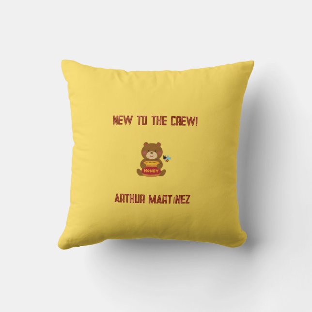 Cute Bear Theme Boy Baby Shower Cushion (Back)