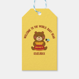 Cute Bear Theme Boy Baby Shower Gift Tags