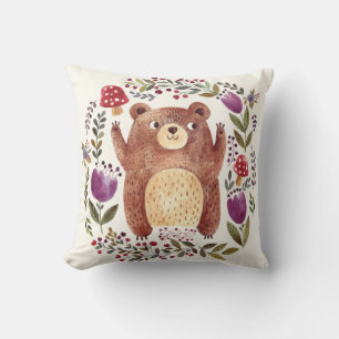 Cute Bear Throw Pillow