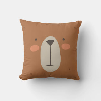 Cute Bear Throw Pillow | Minimal Animal Nursery