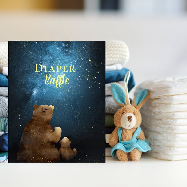 Cute Bear Twinkle Little Star Diaper Raffle Poster (Creator Uploaded)