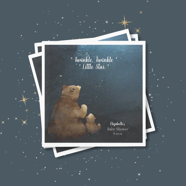 Cute Bear Twinkle Little Star Napkin (Creator Uploaded)