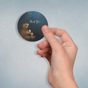 Cute Bear Twinkle Little Star Thank You Classic Round Sticker