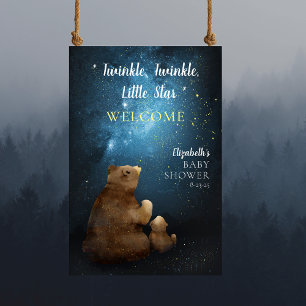 Cute Bear Twinkle Little Star Welcome Poster