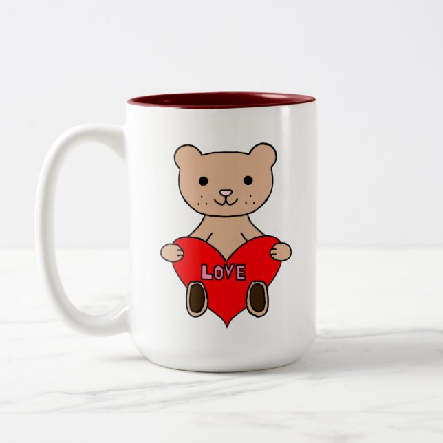 Cute bear Two-Tone coffee mug (Left)