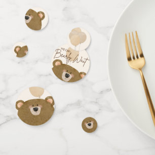 Cute Bear We Can Bearly Wait Gender Baby Shower Confetti