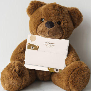 Cute Bear We Can Bearly Wait Gender Baby Shower Envelope