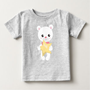 Cute Bear, White Bear, Teddy Bear, Baby Bear, Star Baby T-Shirt