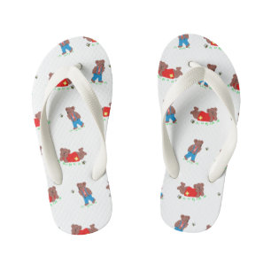 Cute Bear with Bee Pattern Kid's Jandals