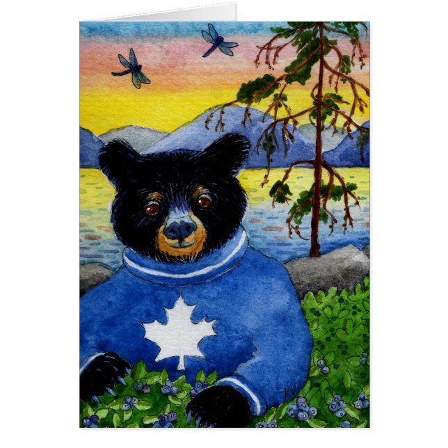 Cute Bear with Blueberries in Canada (Front)