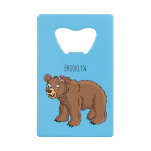 Cute bear with flower cartoon illustration