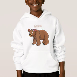 Cute bear with flower cartoon illustration