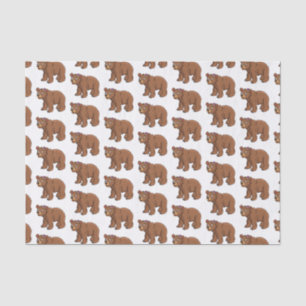 Cute bear with flower cartoon illustration  tissue paper