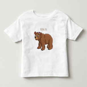 Cute bear with flower cartoon illustration  toddler T-Shirt
