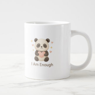 Cute Bear with Pink Heart — I Am Enough mug