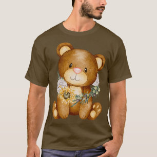 cute bear with sunflower T-Shirt