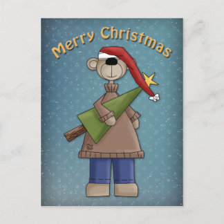 Cute Bear with tree Postcard