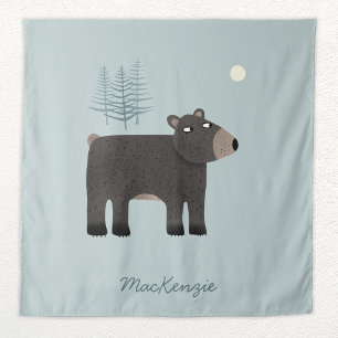 Cute Bear Woodland Personalised Tapestry