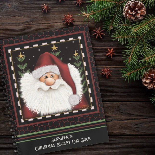 Cute Beard Santa Christmas Name Bucket List Notebook (Creator Uploaded)