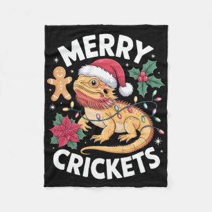 Cute Bearded Dragon Christmas Pun Fleece Blanket