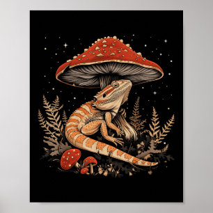Cute Bearded Dragon Lizard Cottagecore Aesthetic M Poster