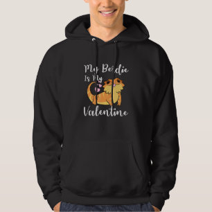 Cute Bearded Dragon Valentines Day Beardie Reptile Hoodie
