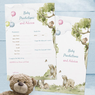 Cute Bearly Wait Baby Shower Predictions Game