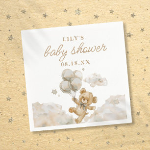 Cute Bearly Wait Gender Neutral Baby Shower Napkin