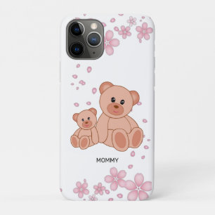 Cute Bears and Pink Flowers Case-Mate iPhone Case