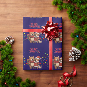 cute bears Christmas holiday Wrapping Paper