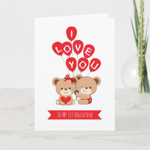 Cute Bears Couple Valentine's Day Card