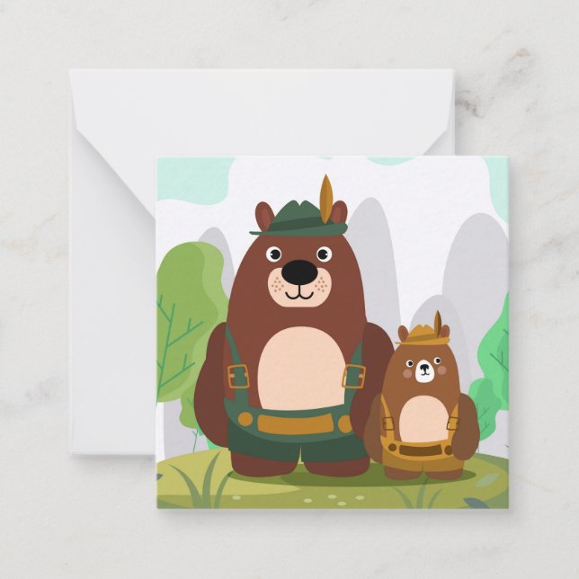 Cute Bears in lederhosen Card (Front)