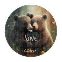 Cute bears in love hugging