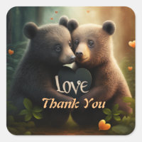 Cute bears in love hugging
